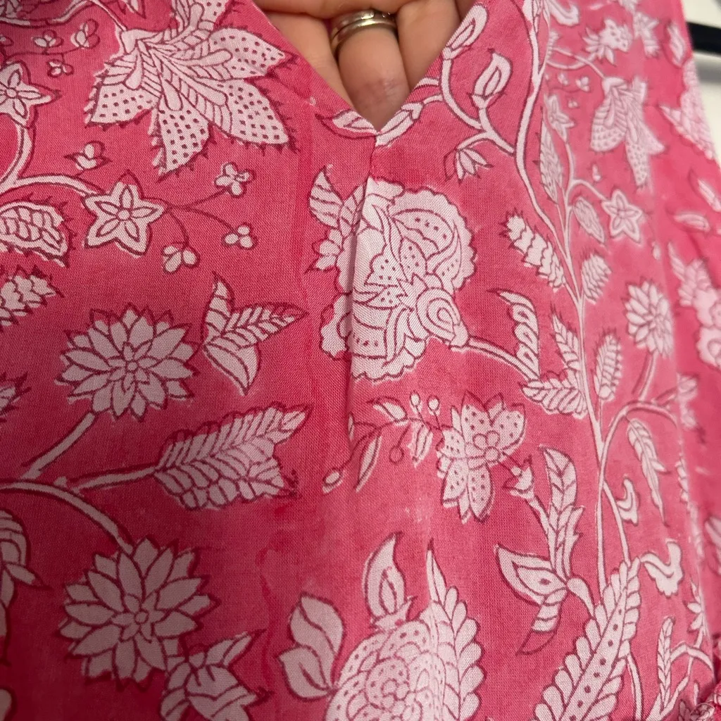 J Marie Emilia Rose floral paisley ruffle tier dress sundress Pink Size M - Image 7