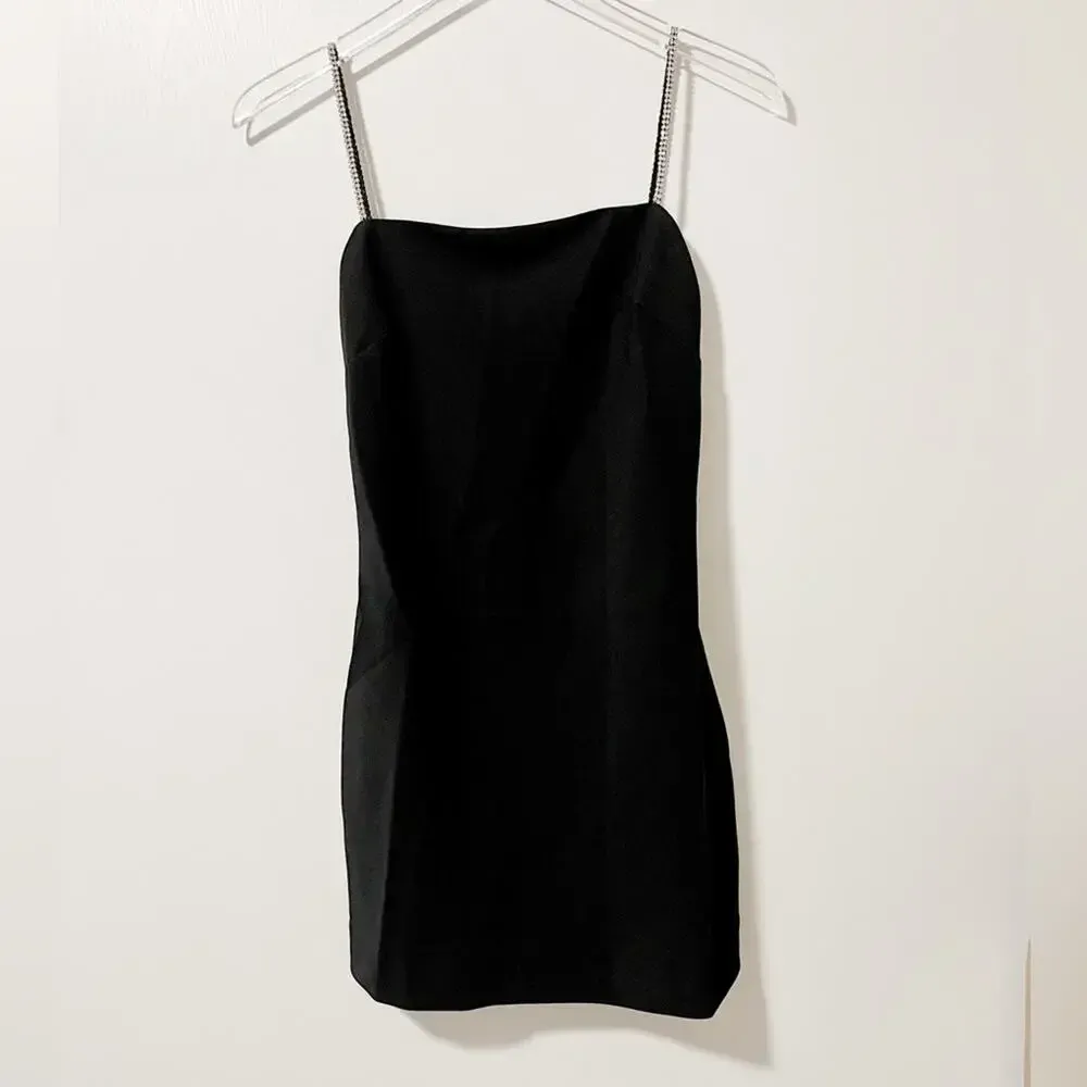 NBD Hollywood & Vine Mini Dress size XS Black Rhinestone‎ Straps - Image 2