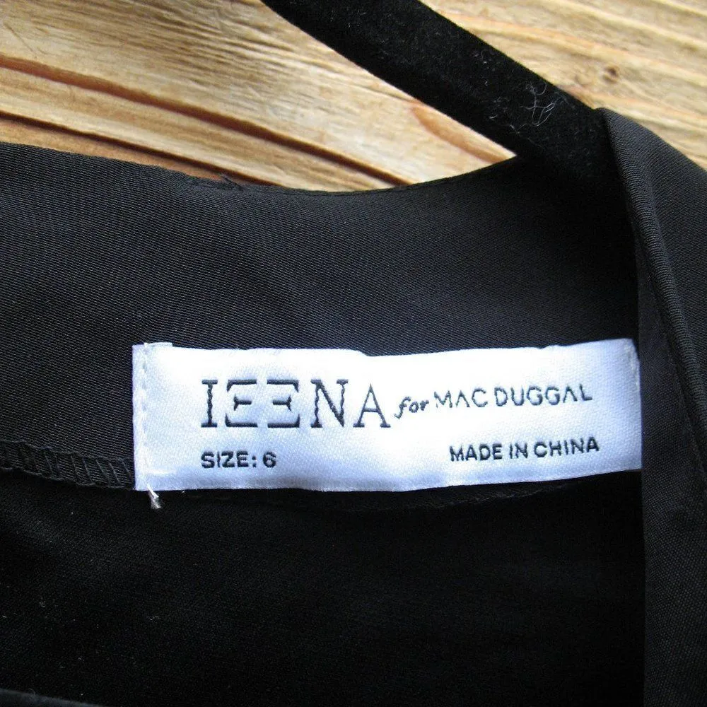 NWT Mac Duggal Puff Sleeve Black Cut Out Gown Dress 6 2630 - Image 11