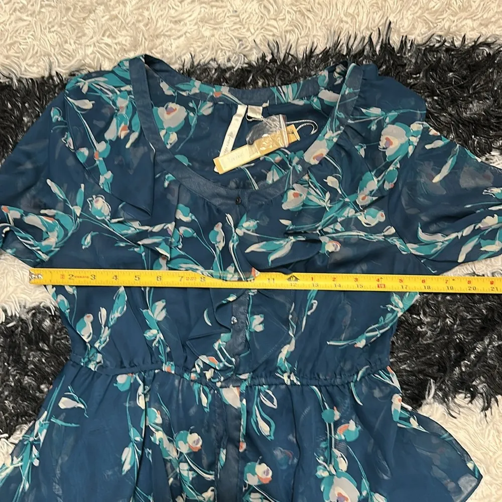 LC Lauren Conrad Pretty Pleats Layered Dress, Ballard Blue, Sz 10, NWT - Image 7