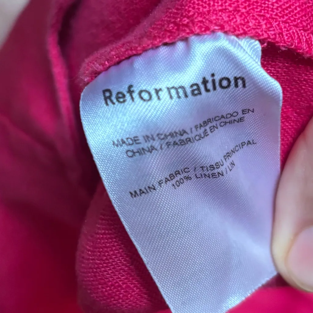Reformation Strapless Fuchsia Dress - Image 5