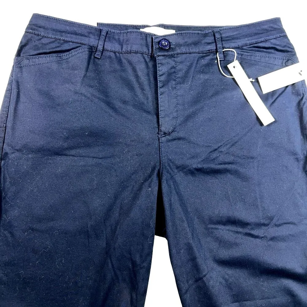 Gloria Vanderbilt Anita Straight Leg Khaki Pants Midnight Affair (Navy) Size 12 - Image 2