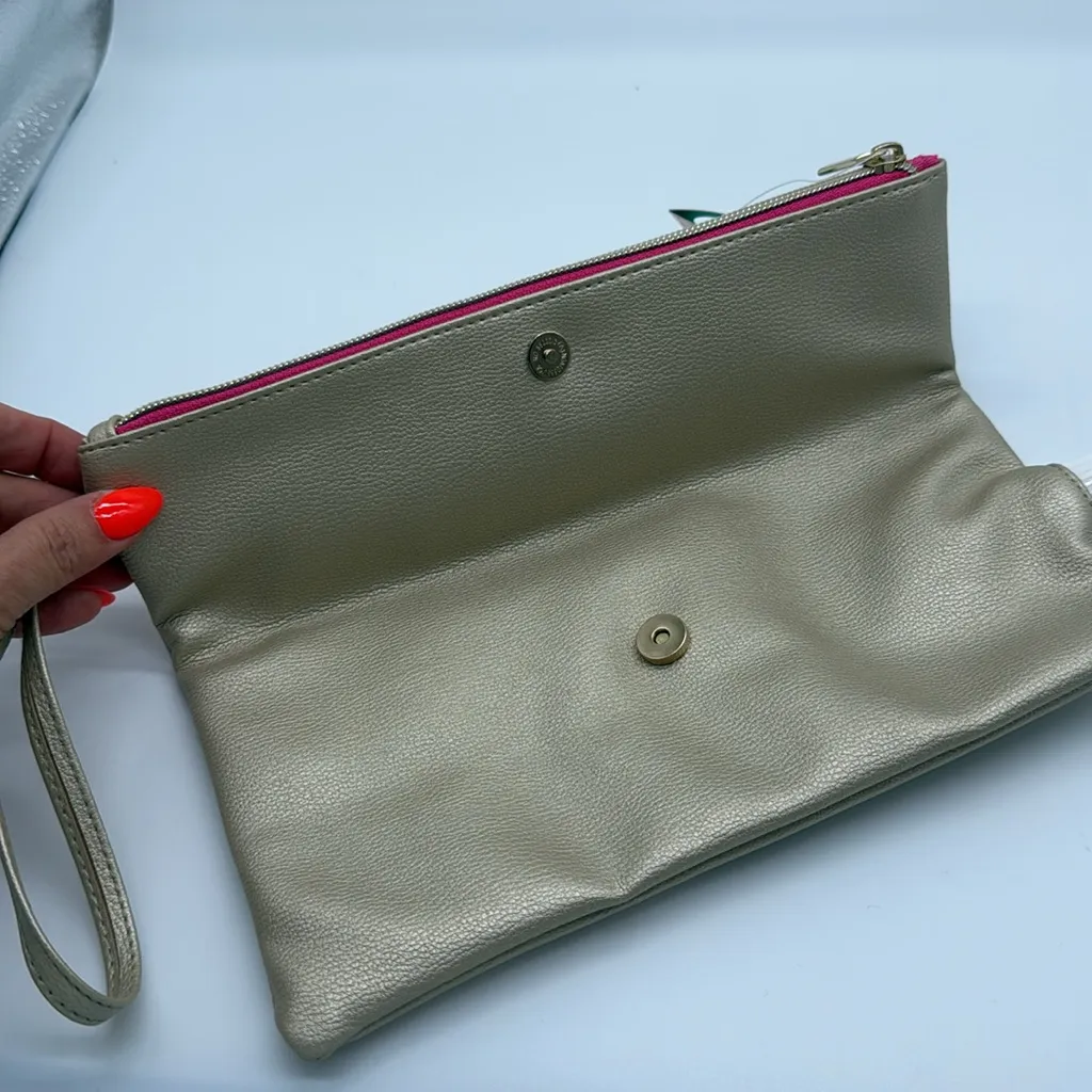 Hip Flask Gold & Pink Clutch Bag Holds 750 ml of Wine or Whatever! - Image 4