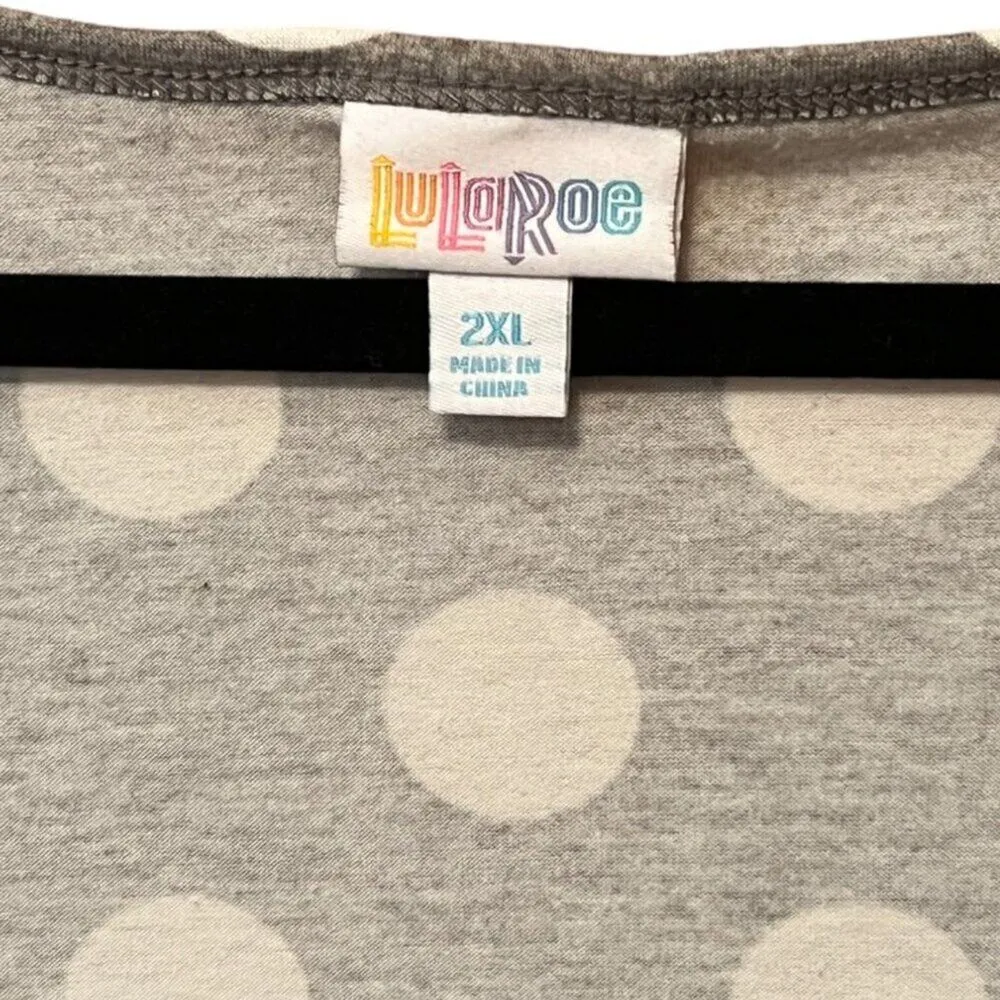 LuLaRoe  Morgan Flare Tee White & Gray Size 2XL - Image 4