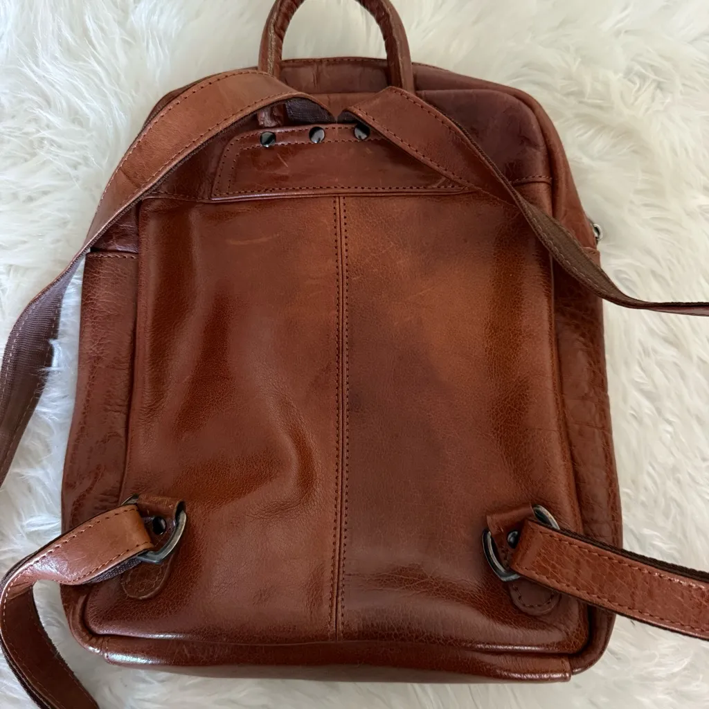 Ashwood Genuine Leather Backpack Purse Brown - Image 4