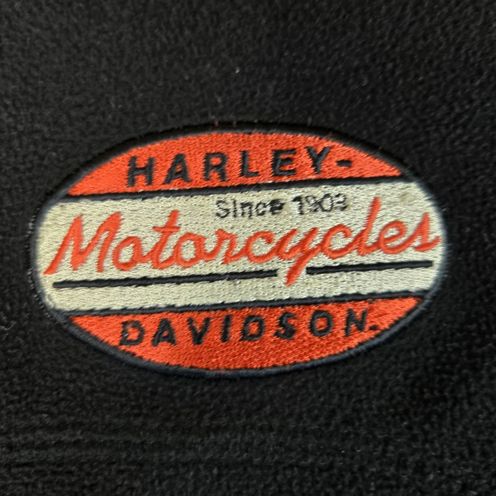 Harley Davidson Black Fleece Retro Harley Patch Full Zip Jacket Size Medium - Image 5