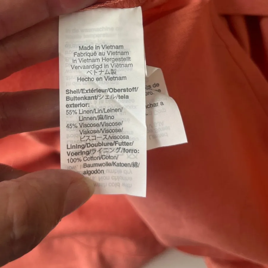 Peach Madewell Linen Blend Midi Skirt Sz 4 Cottagecore Coastal Earthy, Clean - Image 9