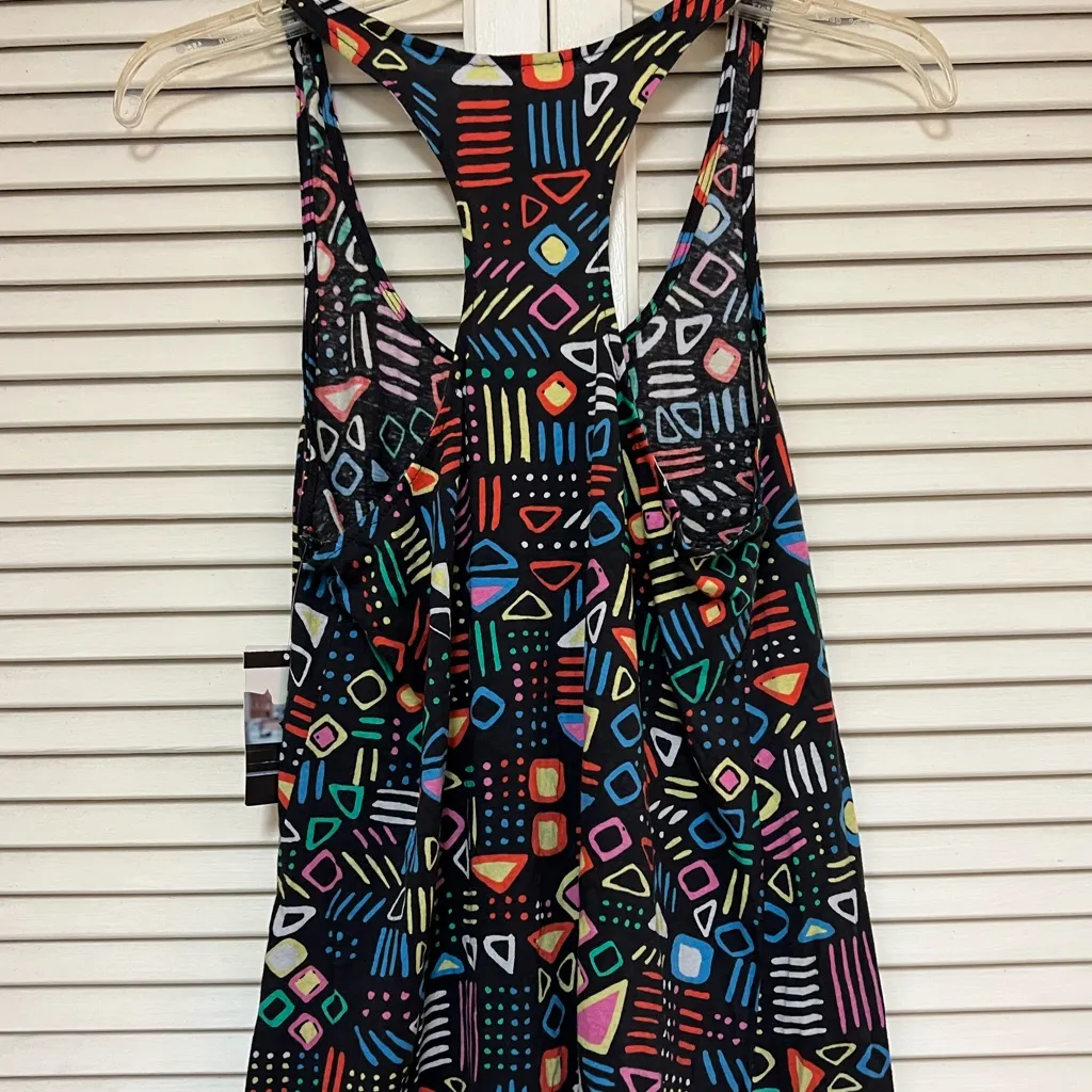 Workshop Black Geometric Designs Racerback Tank Top - Size Medium - NWT - Image 2