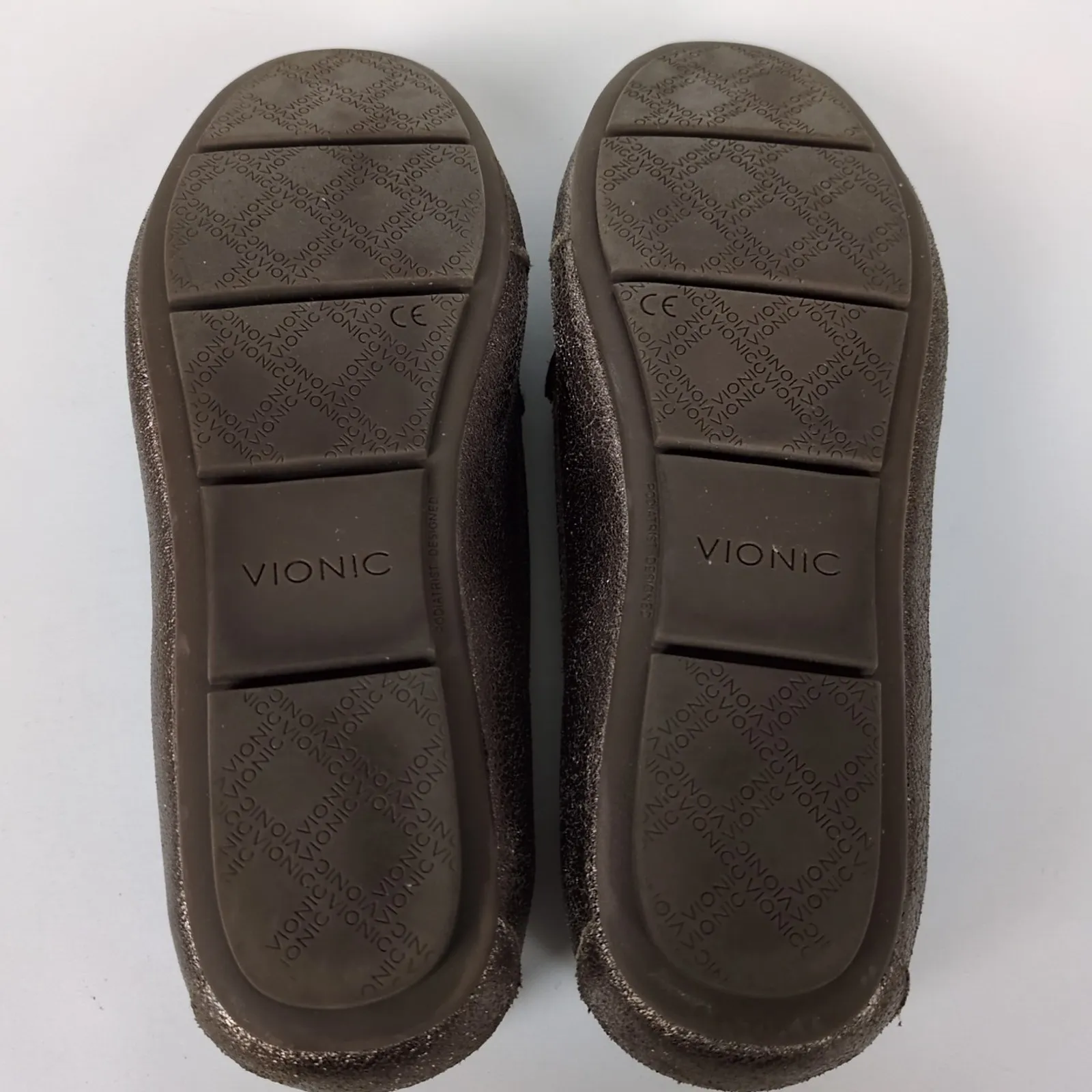 VIONIC Debbie Loafer Metallic Gold Leather Orthotic Comfort Women's 7.5 Wide - Image 7