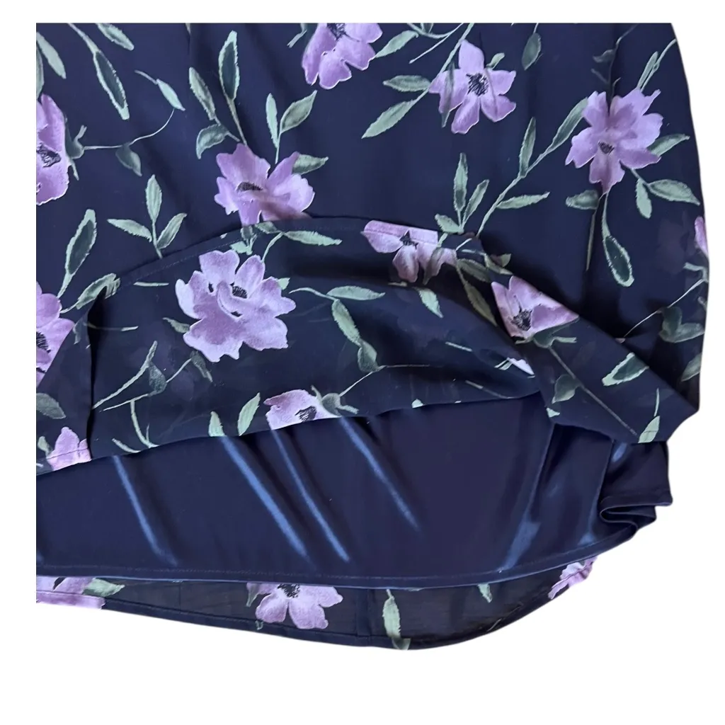 Vintage Deadstock Express 90's Plum Purple Floral Mini Skirt 3/4 - Image 4