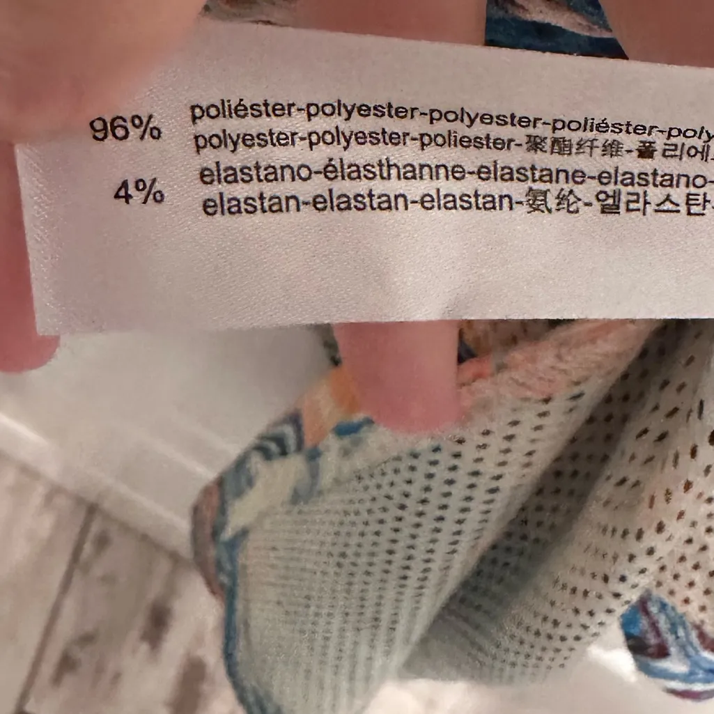 Bershka Blue Orange Bodycon Sleeveless Shift Dress Mesh Sz Large - Image 8