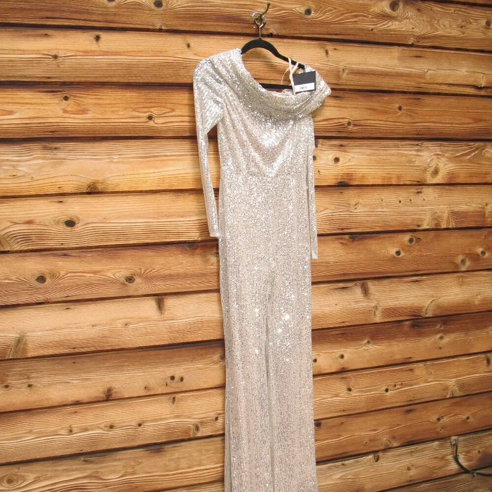 Mac Duggal 26596 SEQUINED DROP SHOULDER LONG SLEEVE JUMPSUIT - Image 7