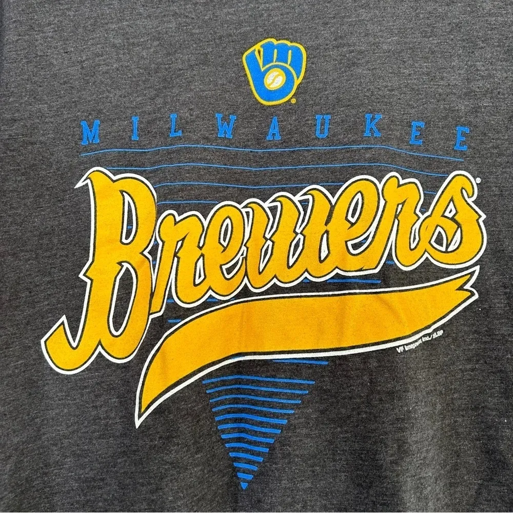 MLB Grey Milwaukee Brewers Short Sleeve T - Image 2