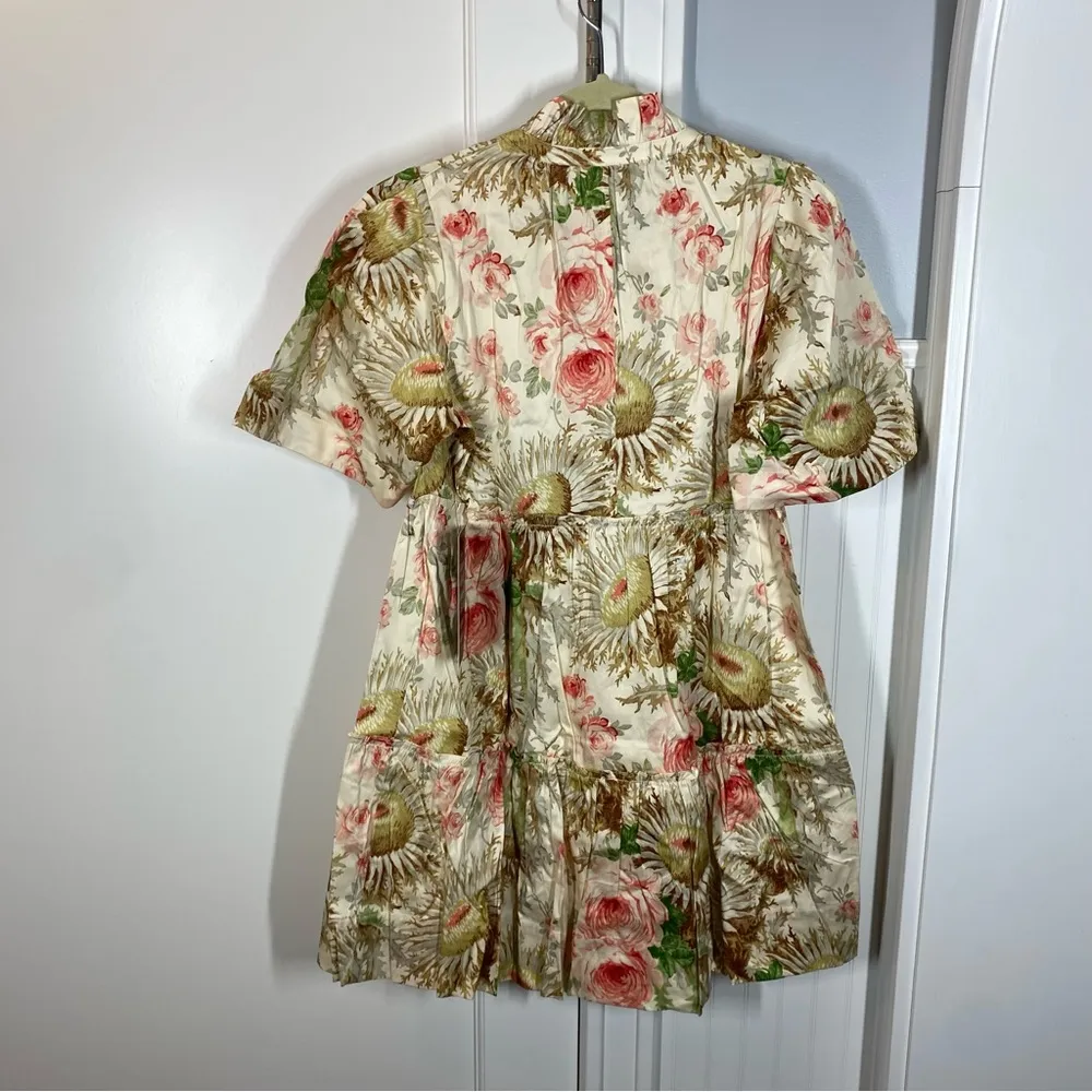 Tuckernuck Sun Faded Floral Crawford Mini Dress Size Small NWT NEW cotton vacay White - Image 6