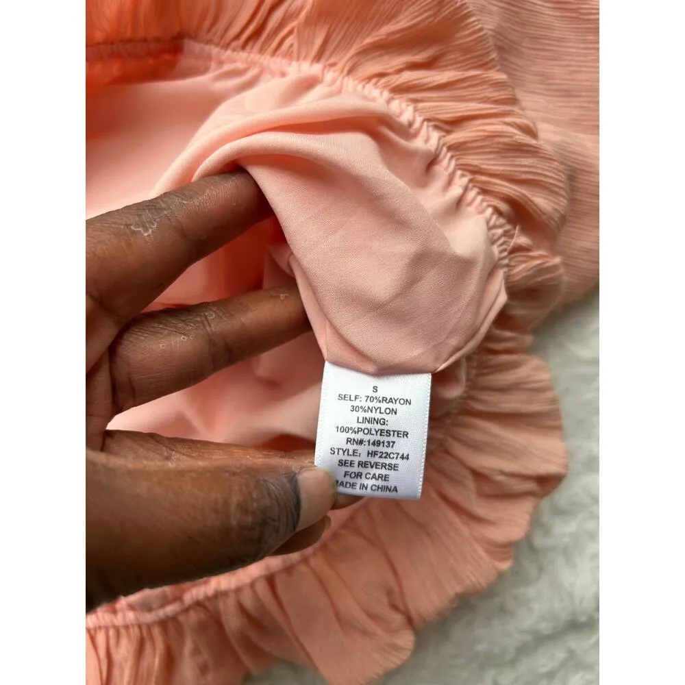 Vestique Peach Short Sleeve Cropped Bubble Top Size Small - Image 10