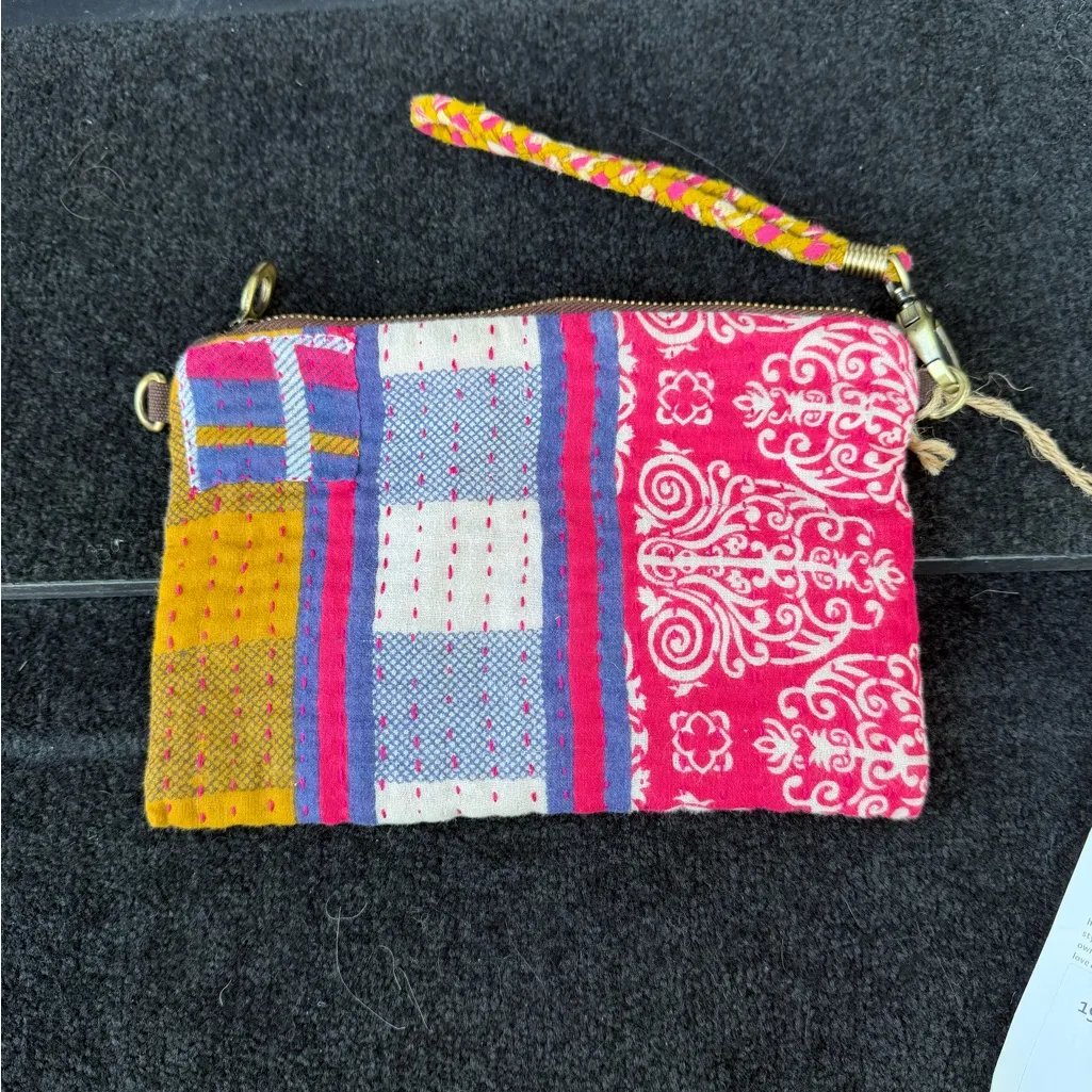 Colorful Patchwork Wristlet Pink - Image 2
