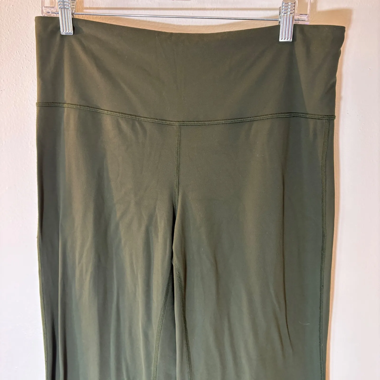 Athleta Elation Flare Pant Olive Green High Rise Athletic Leggings Large Petite - Image 2