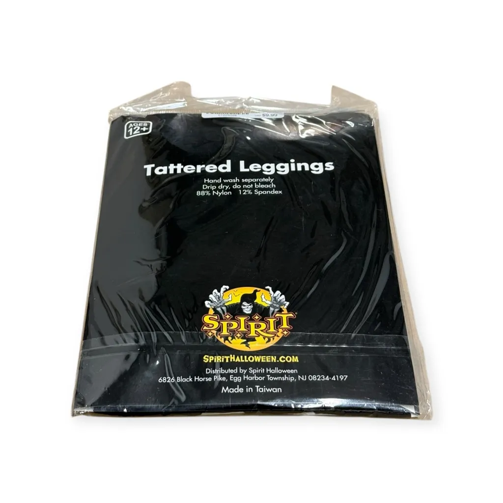 new Spirit Halloween 𖤍 Tattered Spandex Leggings 𖤍 Black 𖤍 One Size Fits Most - Image 5