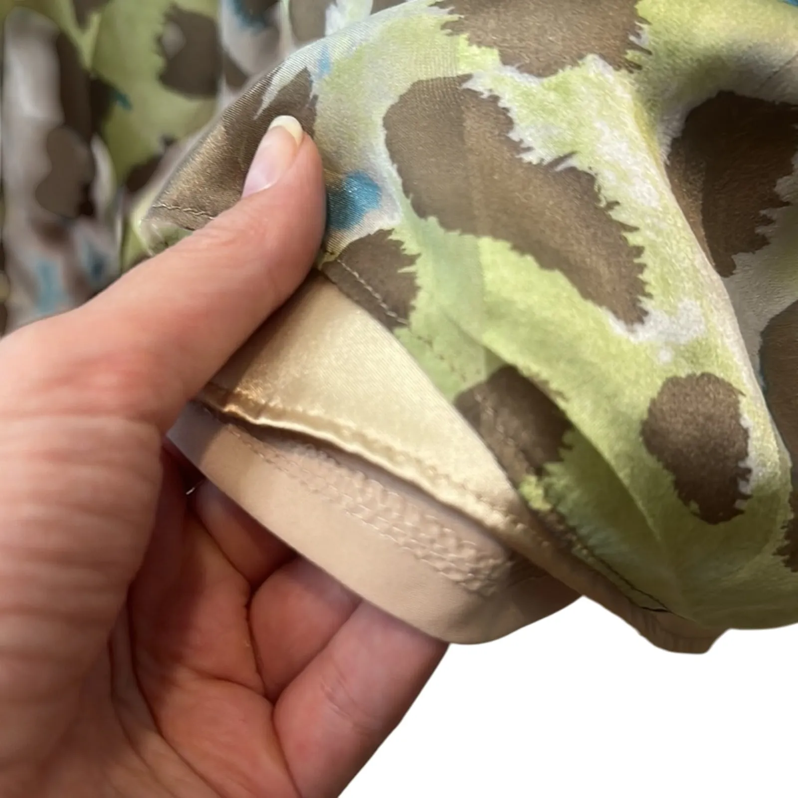 Hoaglund NY Halter Animal Print Beaded Maxi Gown Formal Dress Size 8 Green - Image 13