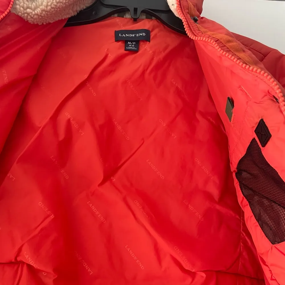 Lands End Orange Puffer Coat - Image 7