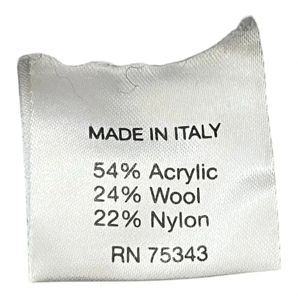 Maryline Italian Wool Blend Cardigan Sweater Fair Isle Gray Women Size Medium - Image 7