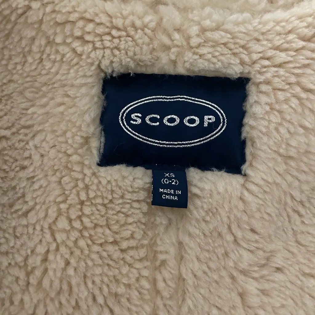 NWT Scoop NYC Faux Suede Sherpa Cropped Bomber Jacket Brown Size XS - Image 5