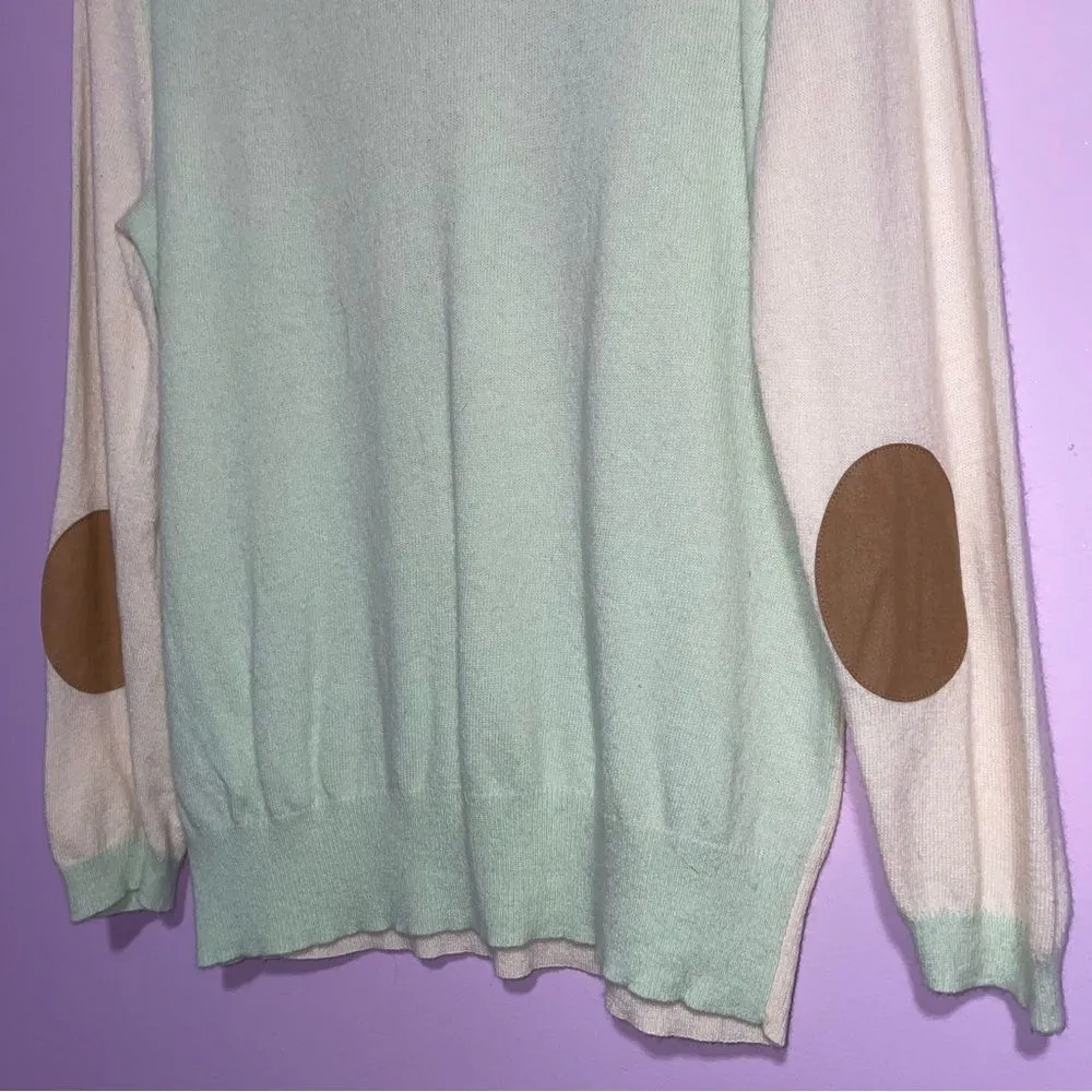 J Crew Lightweight Sweater Women Size L Crew Merino Wool ColorBlock Equestrian - Image 8