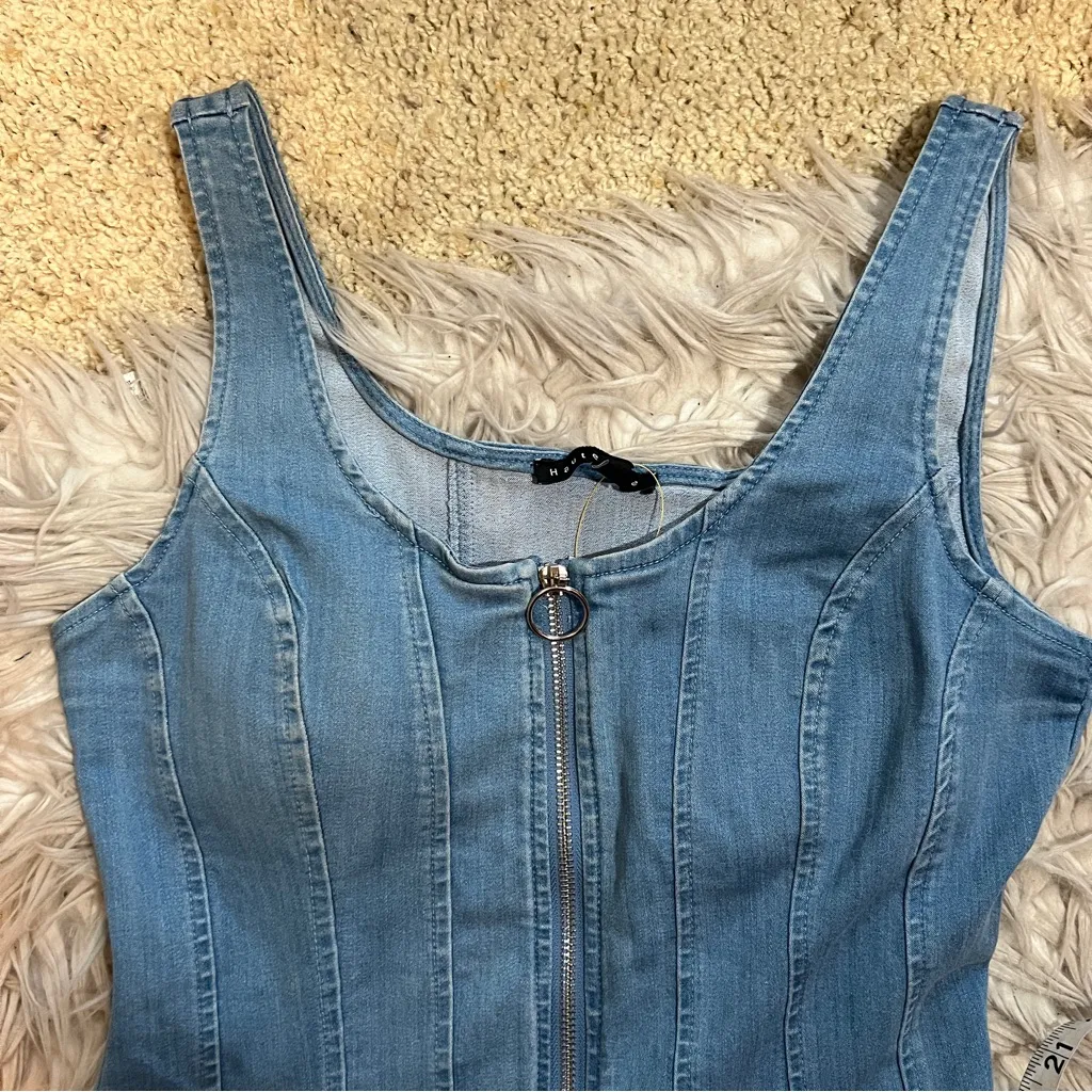 Blue Sleeveless Bodycon denim Jean Dress - Image 7