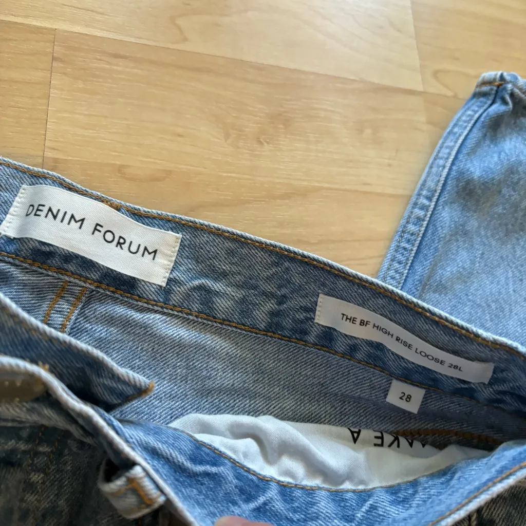 DENIM FORUM The Boyfriend High Rise Loose Jeans Size‎ 28 Blue - Image 3