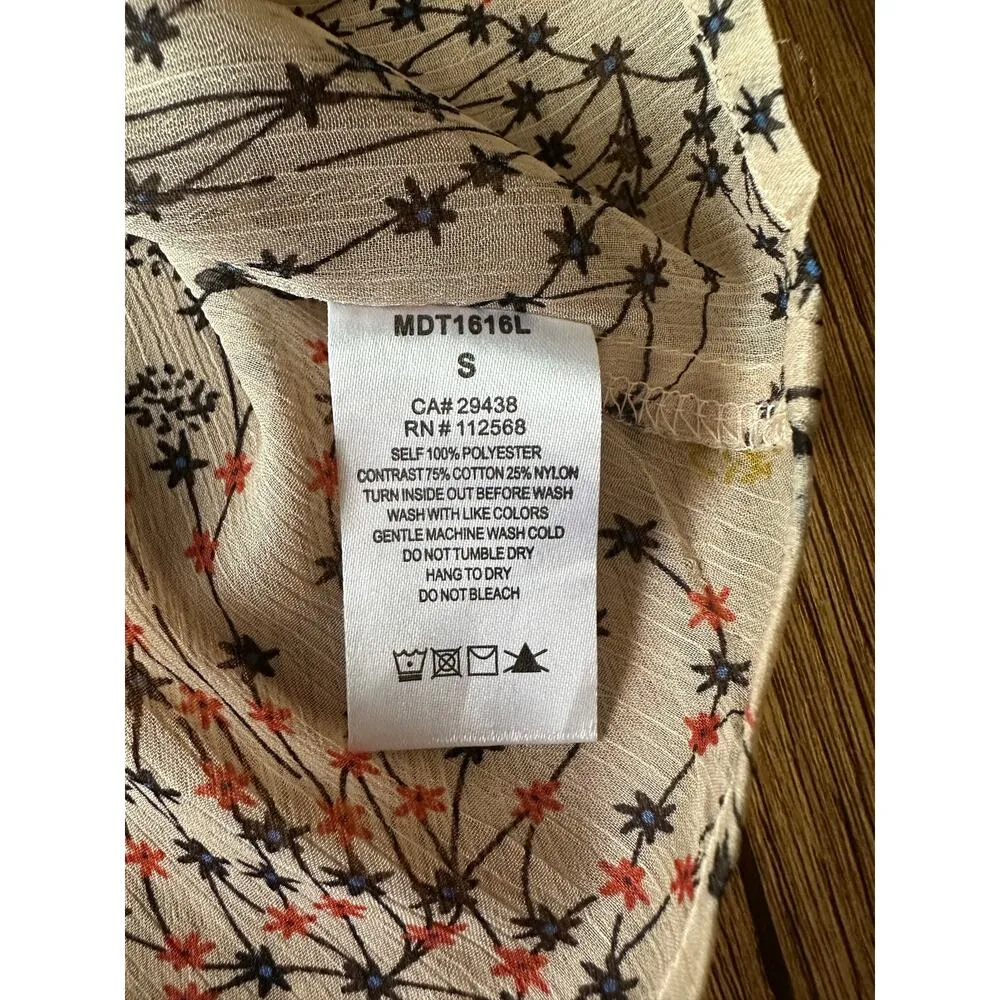 Miss Me Floral Lace Boho Blouse Size Small - Image 4