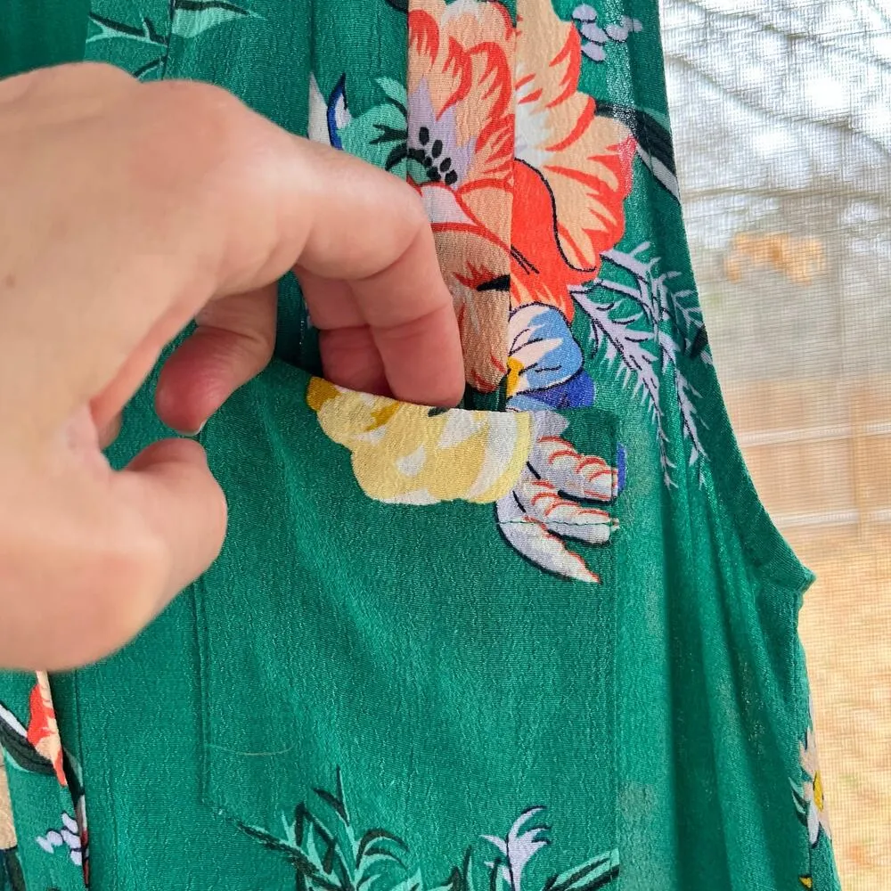 Anthropologie Maeve Rory Shirt Dress Green Floral Size 2 - Image 6