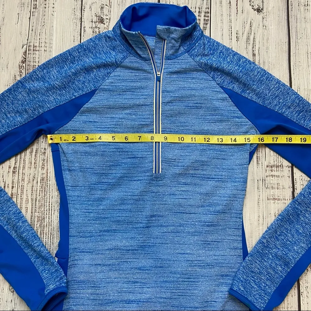 Athleta Running Wild Blue Half Zip Pullover. Size XSmall. - Image 10