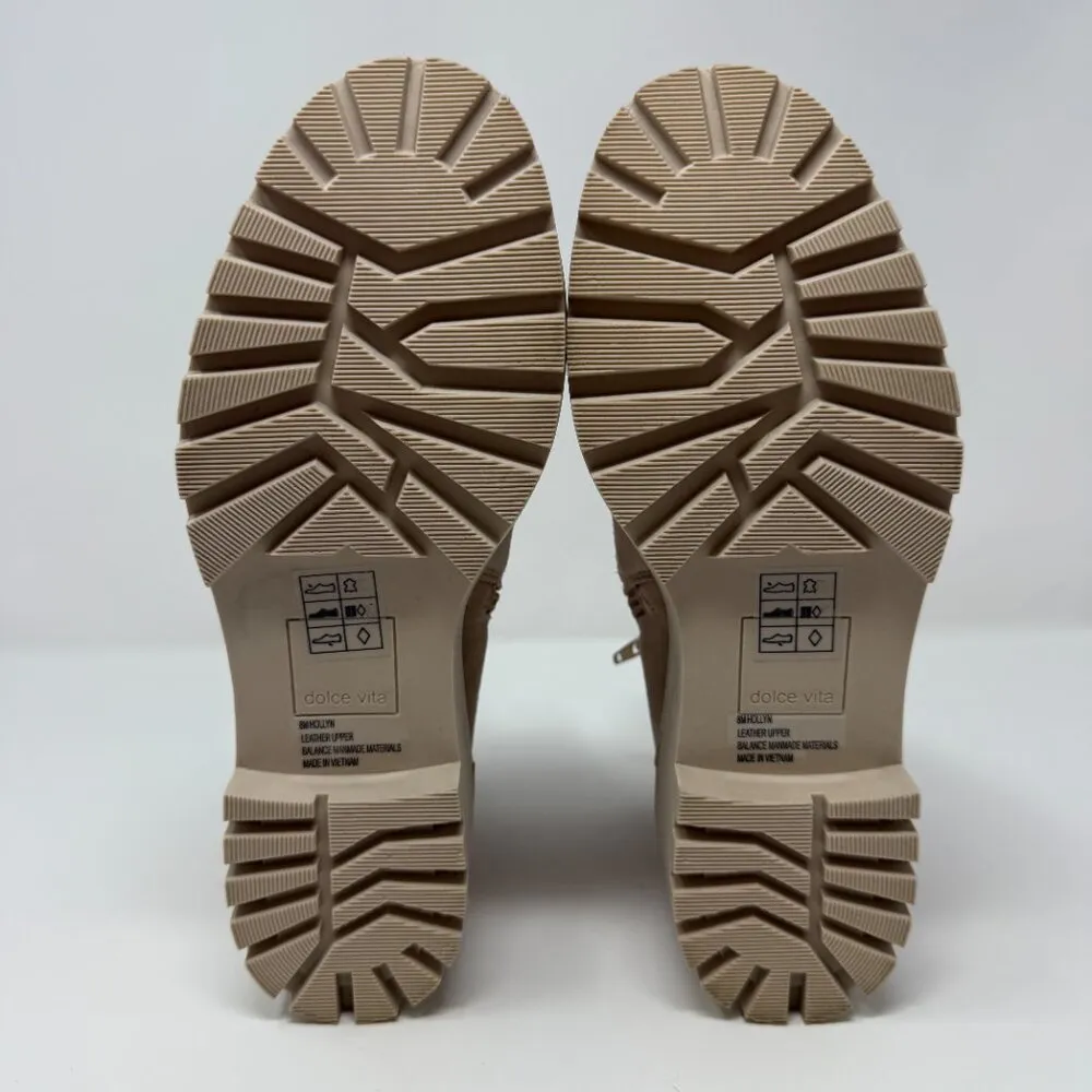 Dolce Vita Hollyn Booties Boots Natural Suede Fur Lined Women's 8 Beige NWOB Tan - Image 13