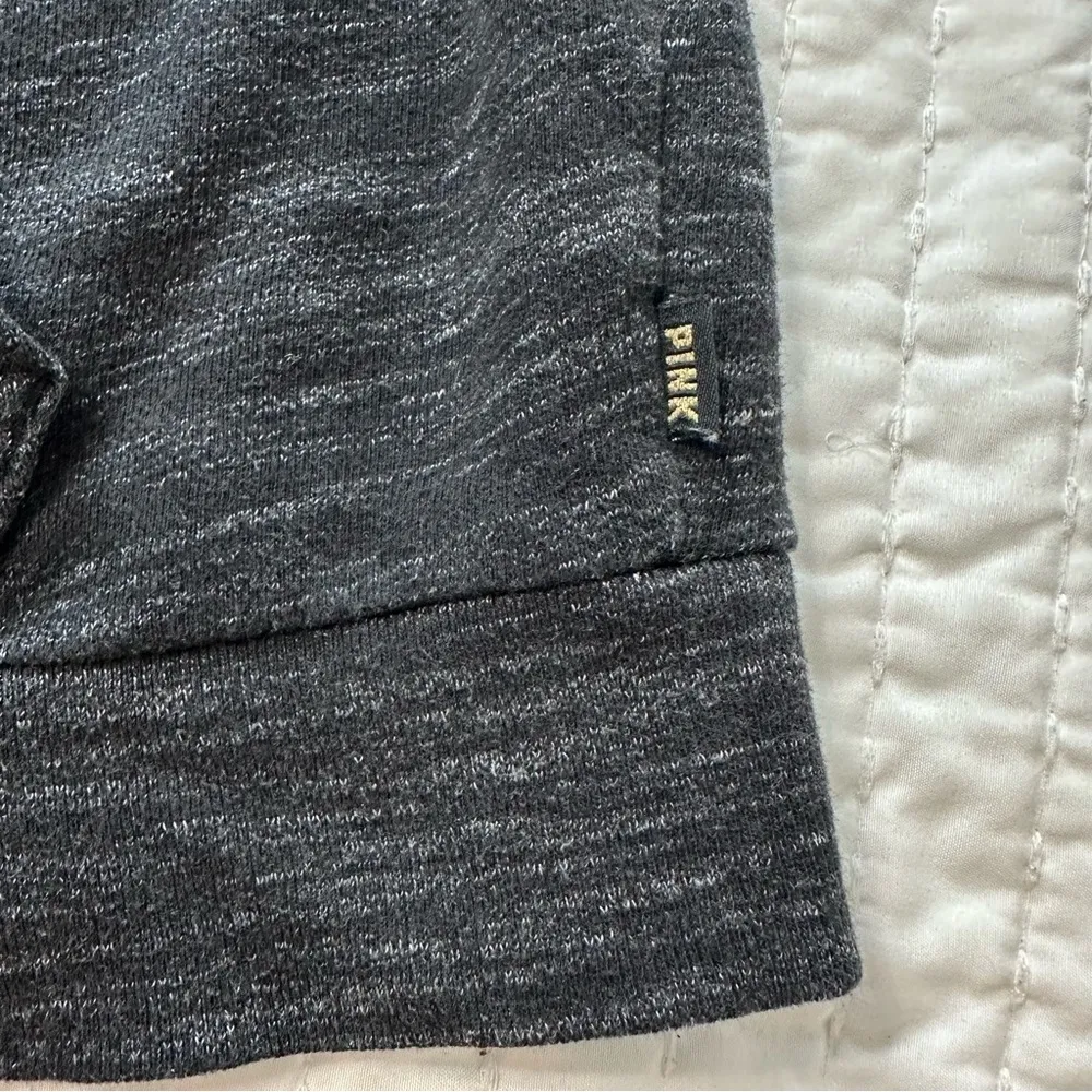 PINK Victoria's Secret Charcoal Hoodie with Logo - Image 8