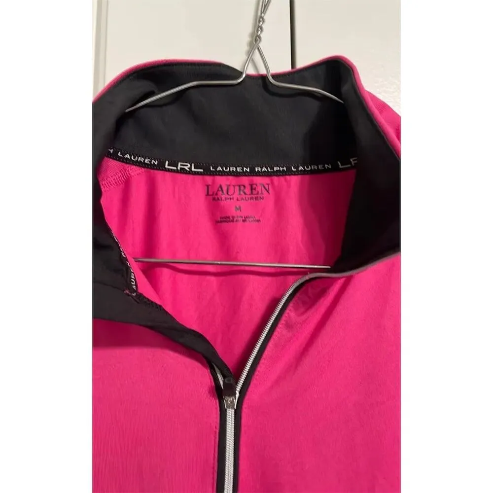 Women's Pink Running Pullover M Quarter-Zip Hand Coverage - Image 4