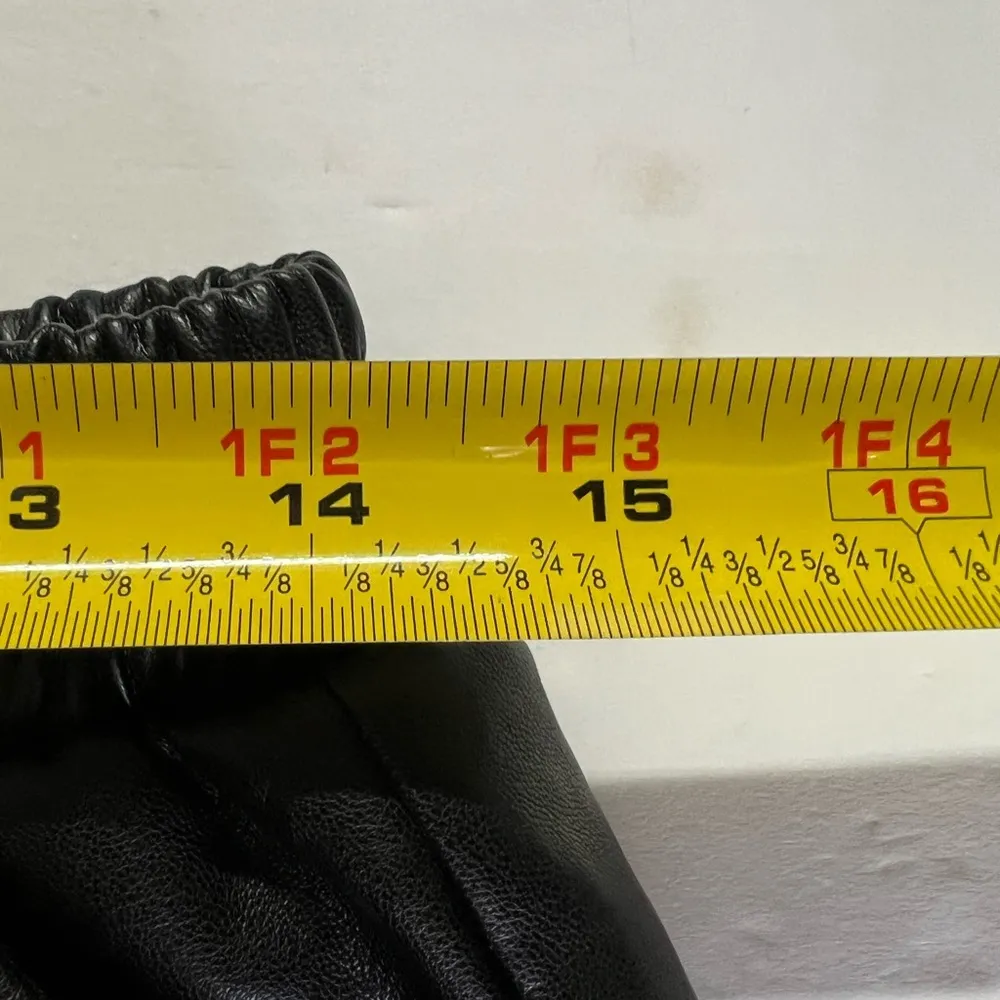 Mittoshop faux leather M black joggers pull on casual drawstring fall winter - Image 9