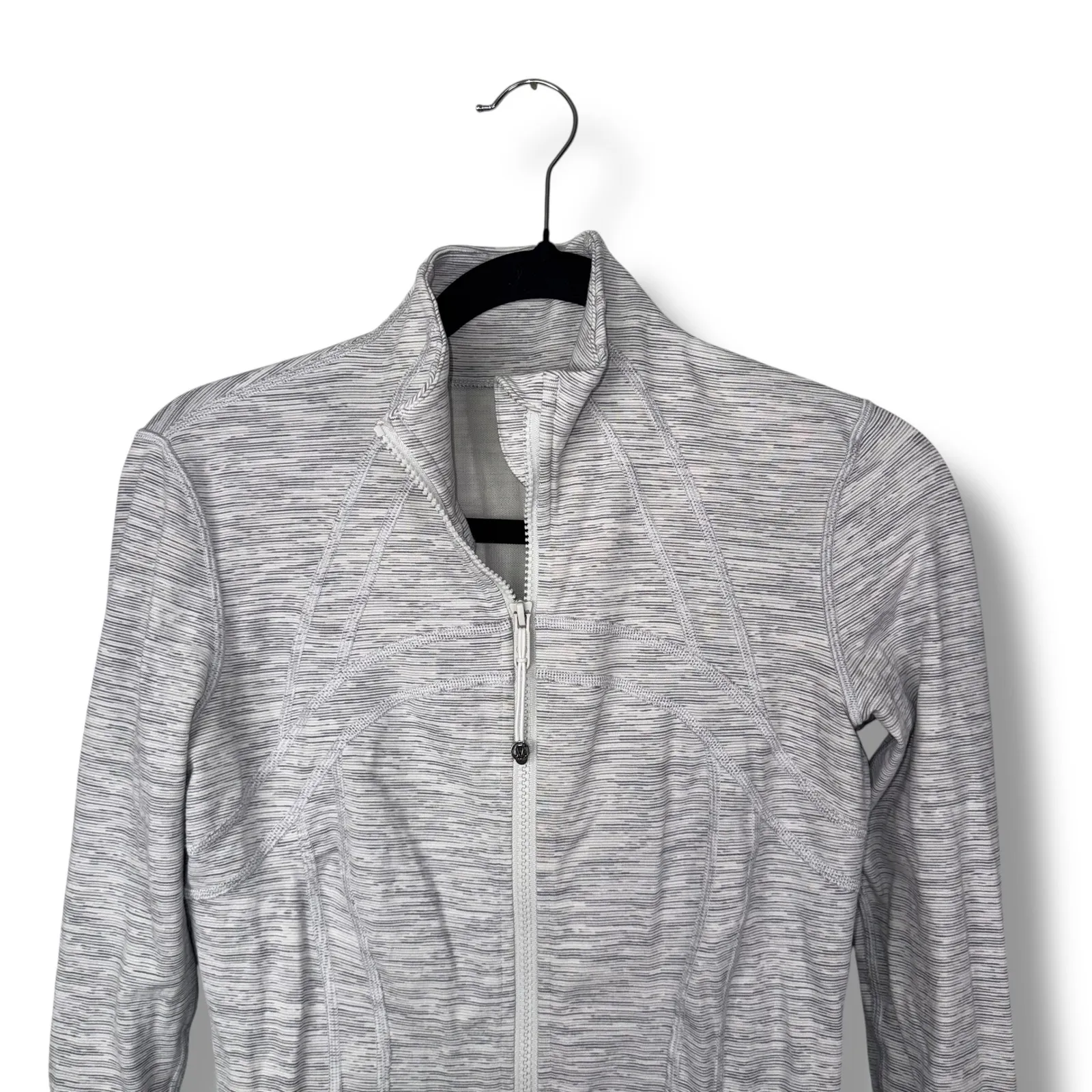 Lululemon Define Jacket Size 6 White Gray Space‎ Dye Athletic Full Zip - Image 2