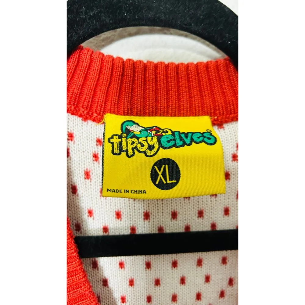 Tipsy Elves Ugly Christmas Reindeer Conga Line V-Neck Ugly Sweater Unisex XL-2XL - Image 4