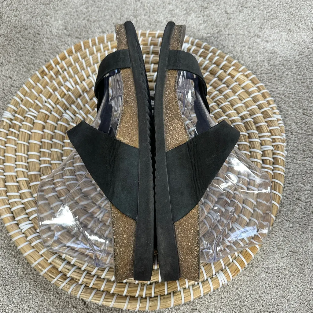 Mephisto Women’s Helen Twist Black Nubuck Sandals Thong in Black 41/US 10 Brown - Image 5