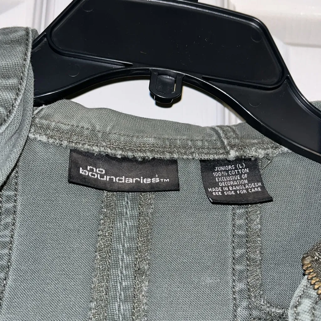 Vintage Denim Olive Green Jacket trench coat jacket Jean jacket green coat - Image 6