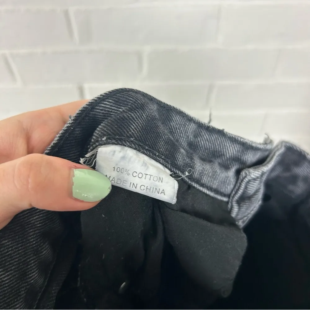 Princess Polly Washed Black Distressed Knee Jeans Size 2 - Image 3