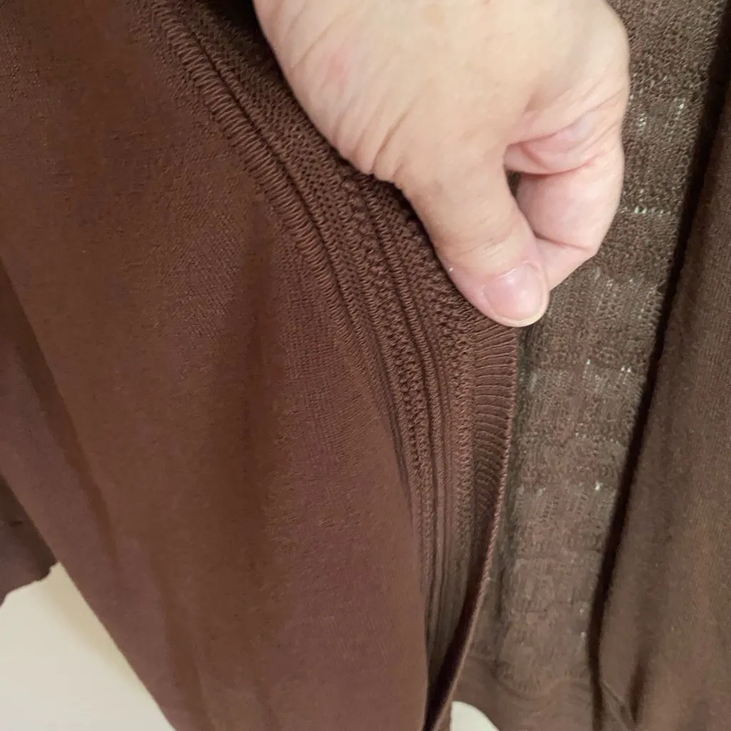 Roz & Ali Brown Open-Front Cardigan - Image 3