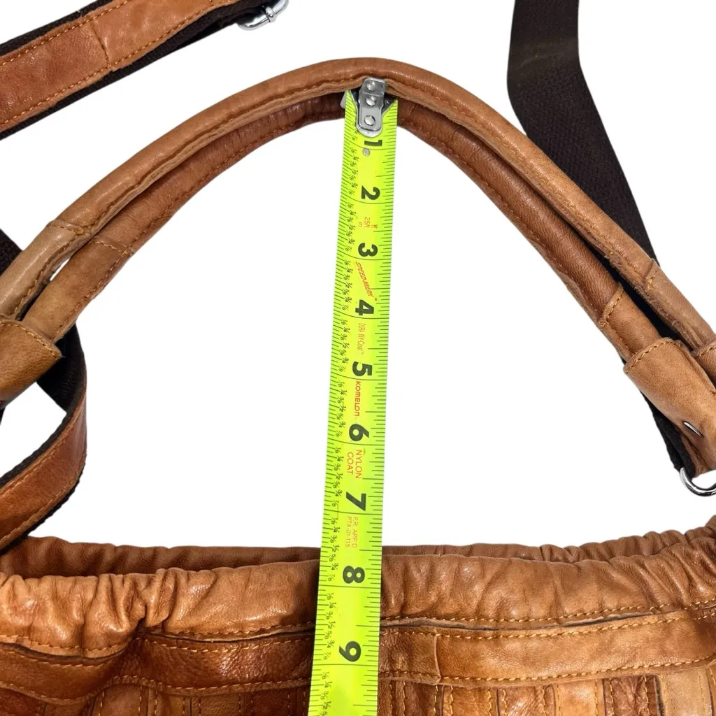 AmeriLeather Tutu Studded Leather Patchwork Shoulder Hobo Bag Brown - Image 13