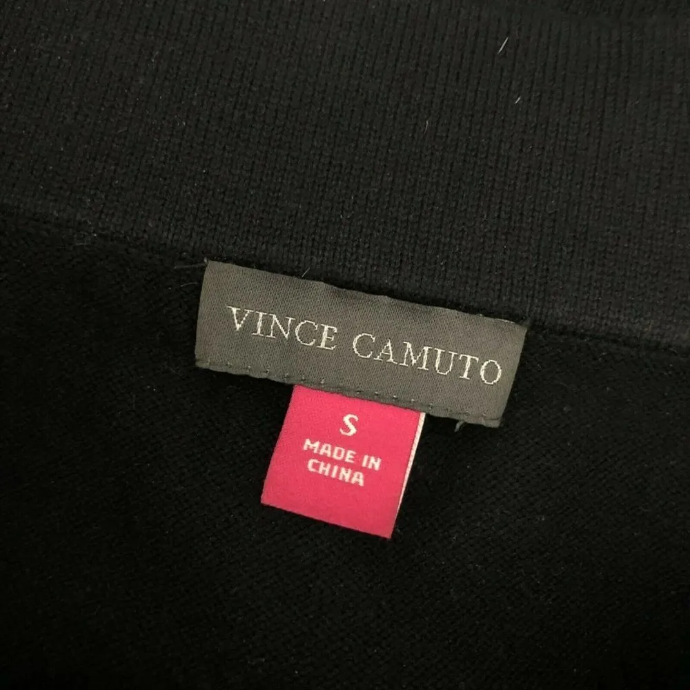 Vince Camuto Sweater Dress Off Shoulder Long Sleeve Knit Black Size S - Image 3