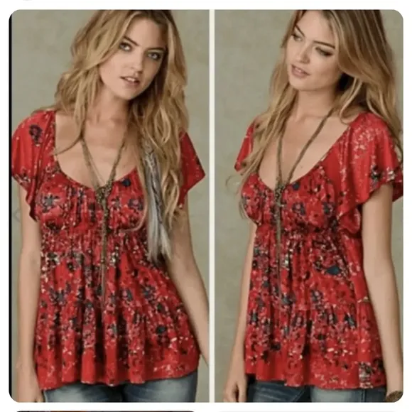 Free People satin babydoll blouse - Image 2