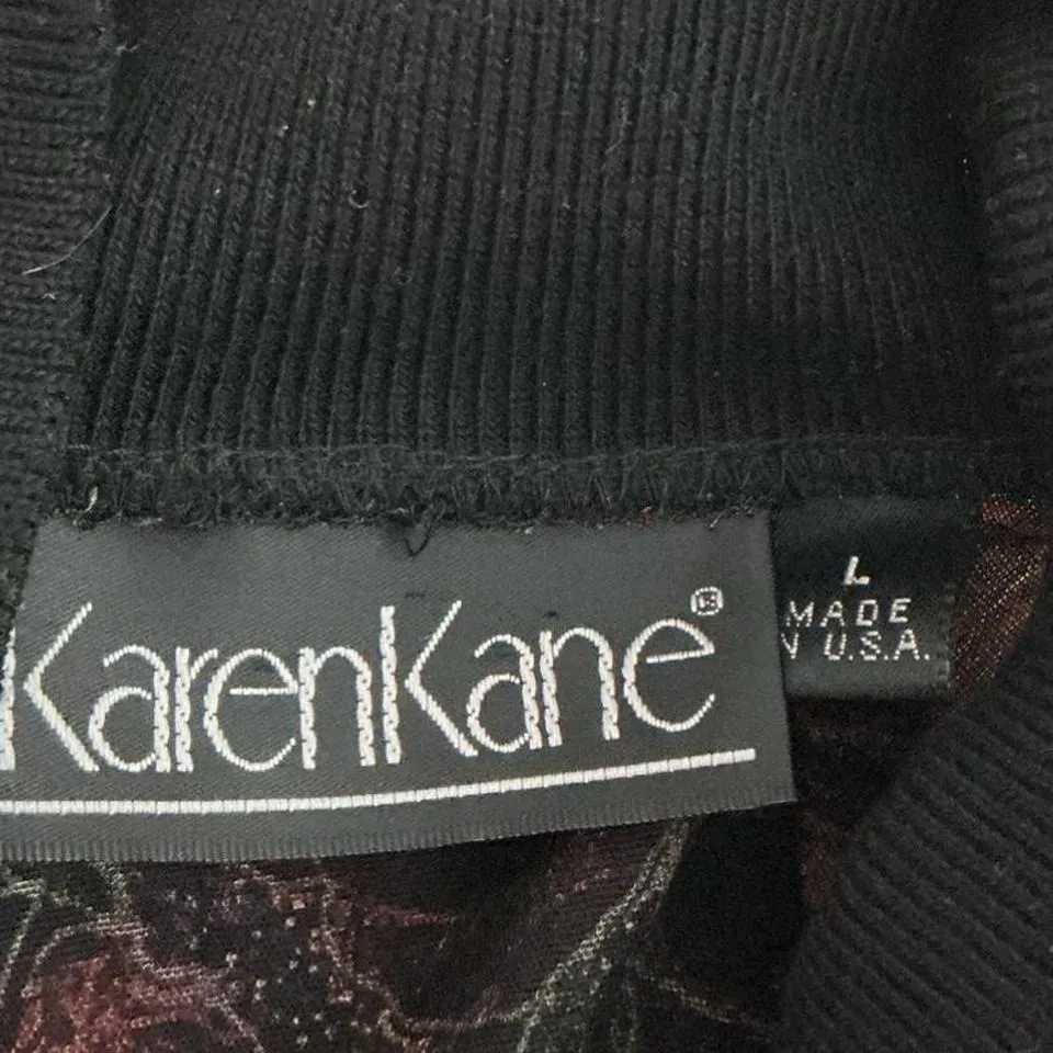 Karen‎ Kane Floral Print Open Front Cardigan Jacket Black Trim - Image 5