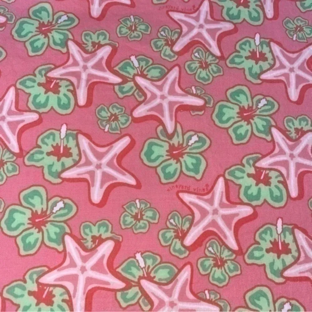 Vineyard Vines Women’s Size 4 Pink Green Starfish Hibiscus Flowers Printed Skirt - Image 4