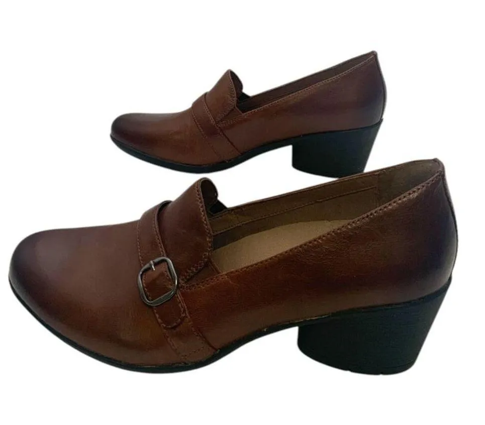 Dansko Rosalie Burnished Calf Block Heel Loafer Chestnut Women's US 11.5/EU 42 - Image 2