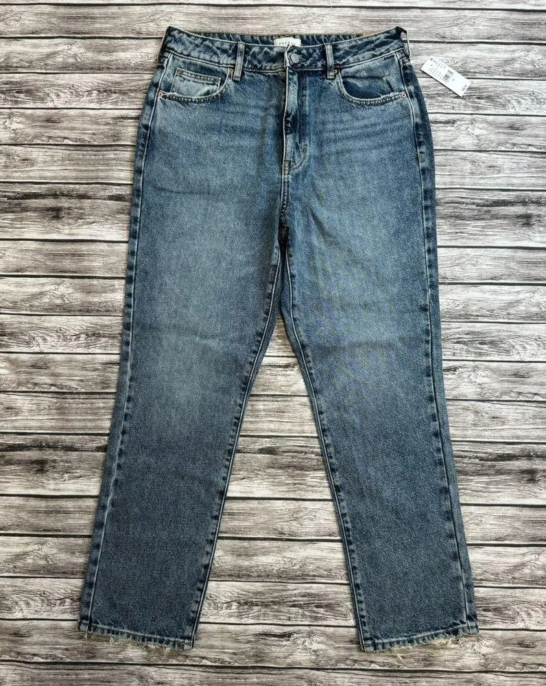 Pacsun Women's Mom Jean Emily Blue 29 Straight Leg Tapered High Rise Rigid Denim - Image 2