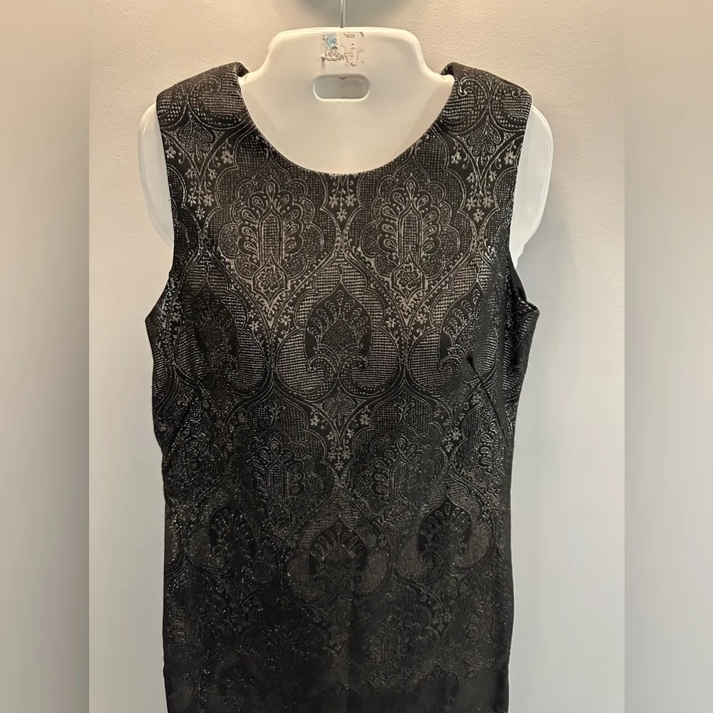 J. MCLAUGHLIN Belinda Sheath Dress Zahara Jacquared Black Champagne size 6 NWT - Image 4